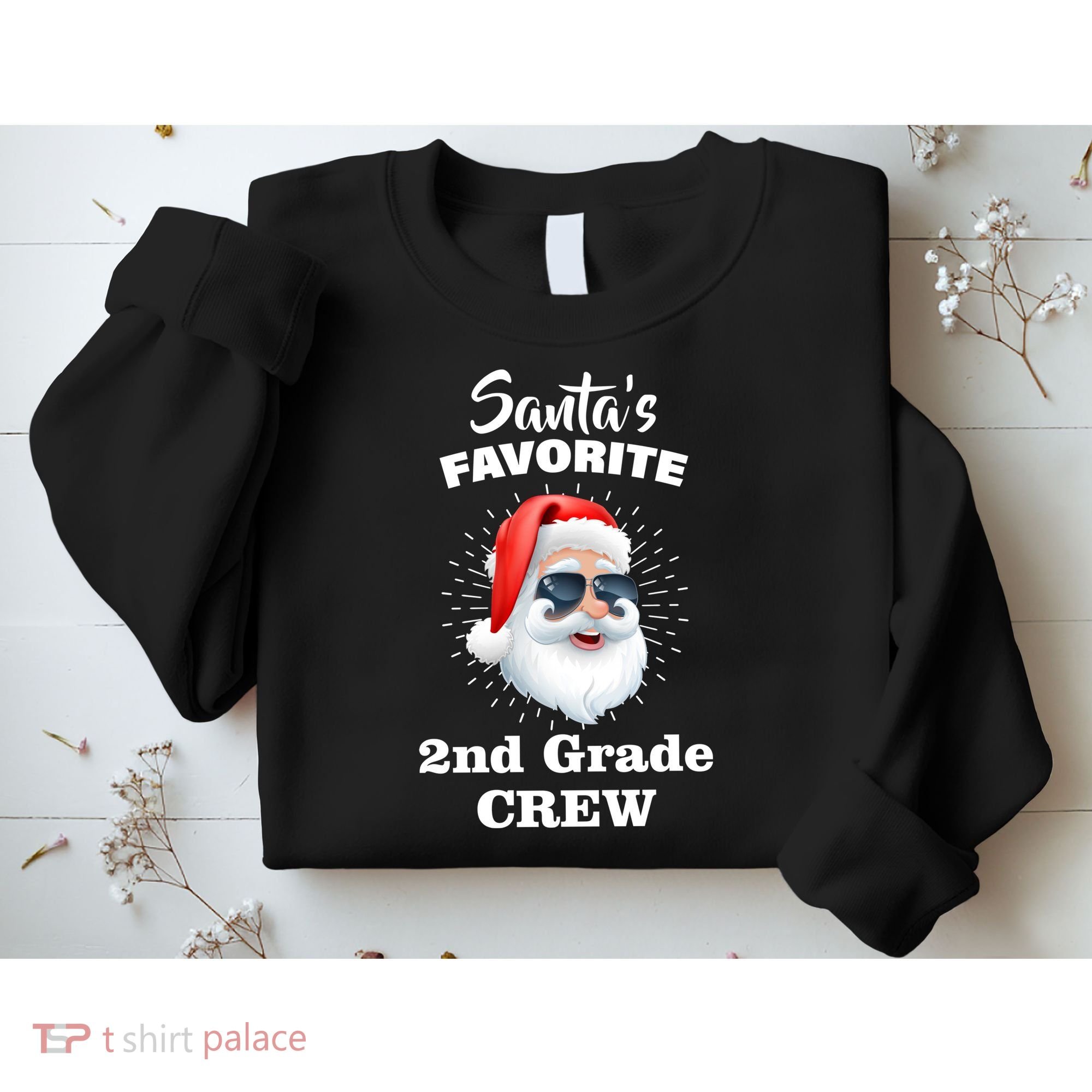 Santa's Favorite Second Grade Crew Christmas Sweatshirt