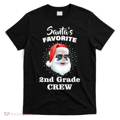Santa's Favorite Second Grade Crew Christmas T-Shirt
