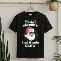 Santa's Favorite Second Grade Crew Christmas T-Shirt thumb 2