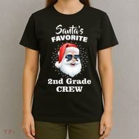 Santa's Favorite Second Grade Crew Christmas T-Shirt thumb 4