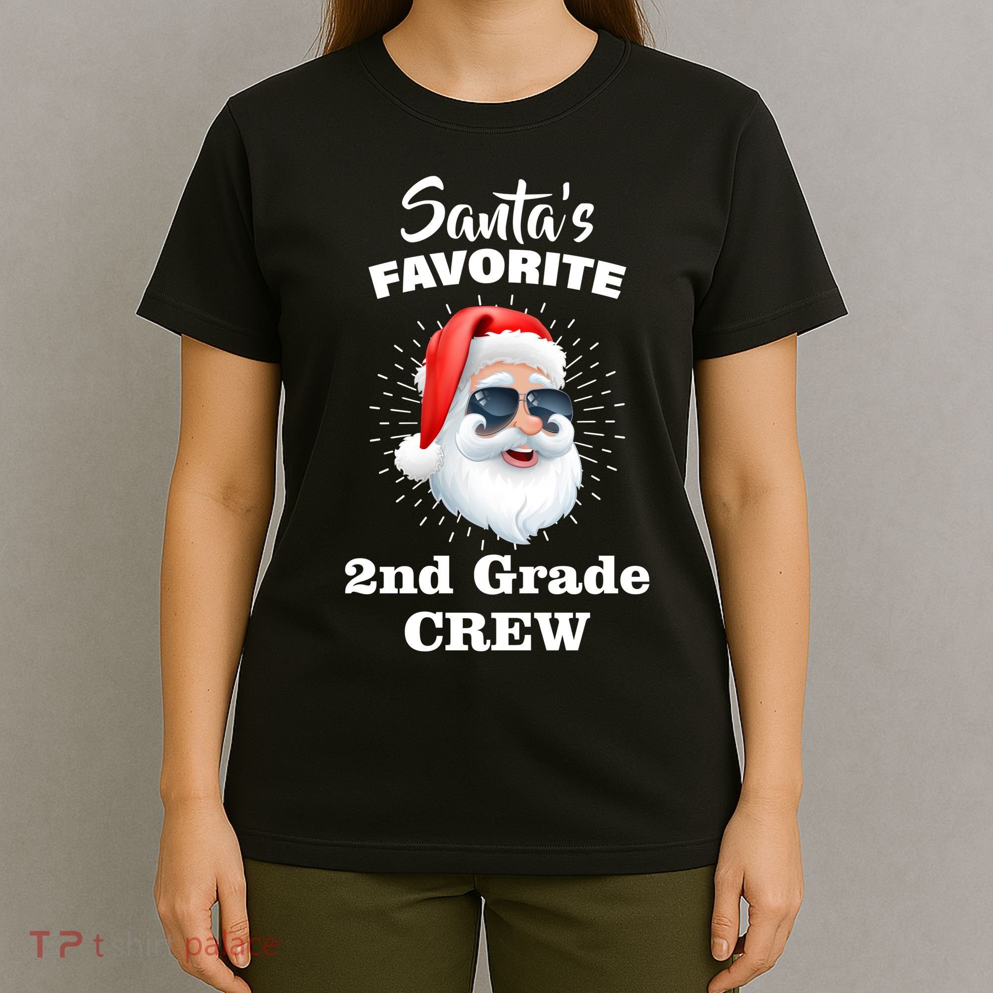 Santa's Favorite Second Grade Crew Christmas T-Shirt