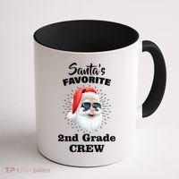 Santa's Favorite Second Grade Crew Christmas Coffee Mug thumb 1
