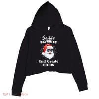 Santa's Favorite Second Grade Crew Christmas Crop Fleece Hoodie thumb 0