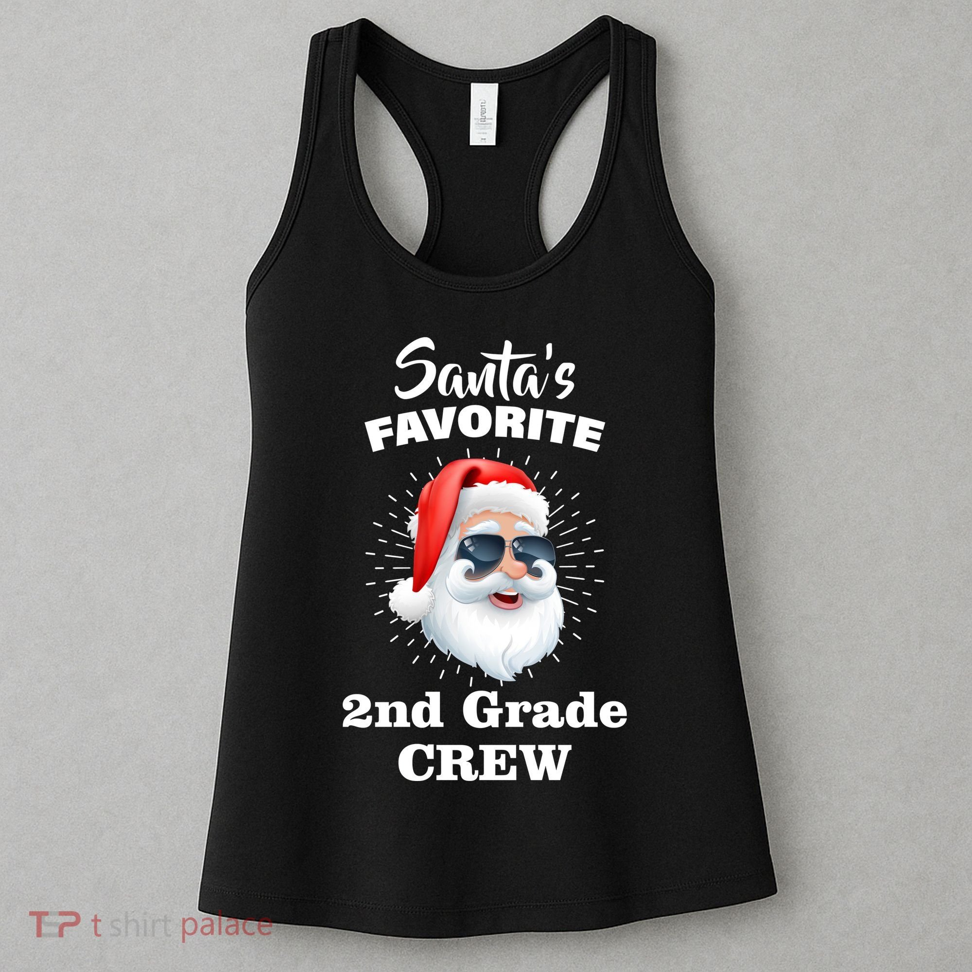 Santa's Favorite Second Grade Crew Christmas Women's Tank Top