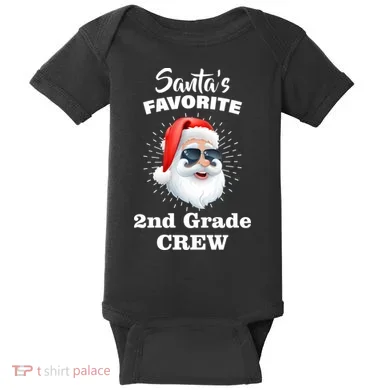 Santa's Favorite Second Grade Crew Christmas Baby Bodysuit