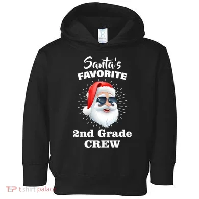 Santa's Favorite Second Grade Crew Christmas Toddler Hoodie