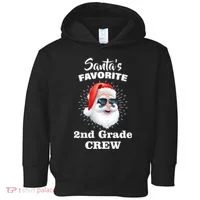 Santa's Favorite Second Grade Crew Christmas Toddler Hoodie thumb 0