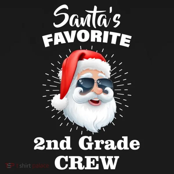 Santa's Favorite Second Grade Crew Christmas Toddler Hoodie