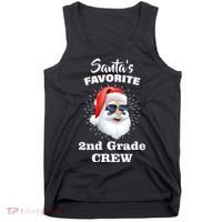 Santa's Favorite Second Grade Crew Christmas Tank Top thumb 0