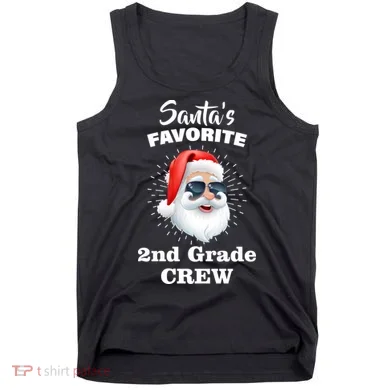 Santa's Favorite Second Grade Crew Christmas Tank Top