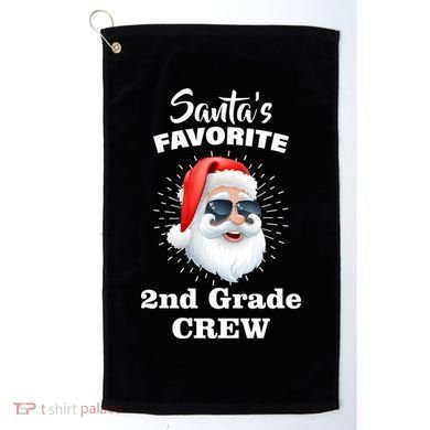 Santa's Favorite Second Grade Crew Christmas Golf Towel