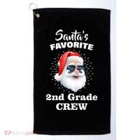 Santa's Favorite Second Grade Crew Christmas Golf Towel thumb 0