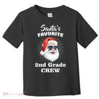 Santa's Favorite Second Grade Crew Christmas Toddler T-Shirt thumb 0