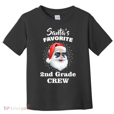 Santa's Favorite Second Grade Crew Christmas Toddler T-Shirt