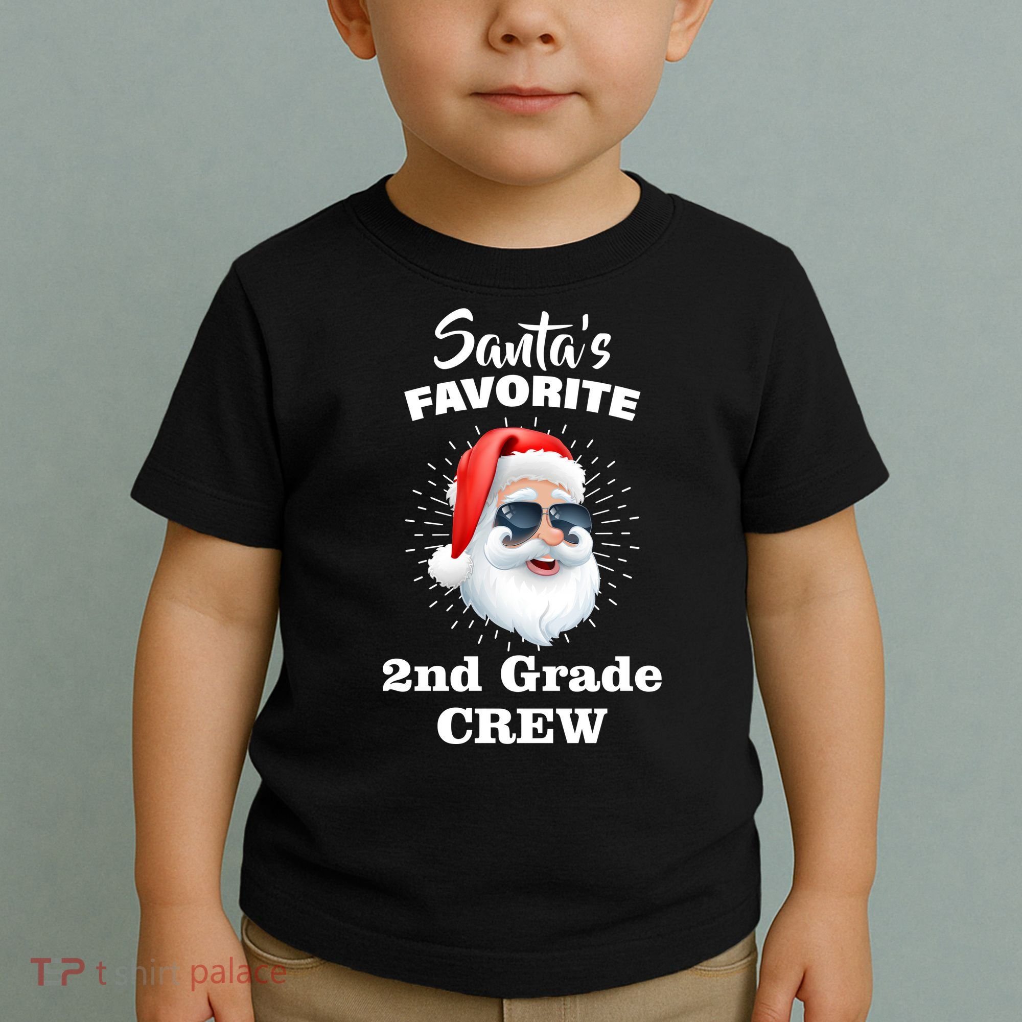 Santa's Favorite Second Grade Crew Christmas Toddler T-Shirt