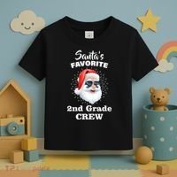 Santa's Favorite Second Grade Crew Christmas Toddler T-Shirt thumb 3