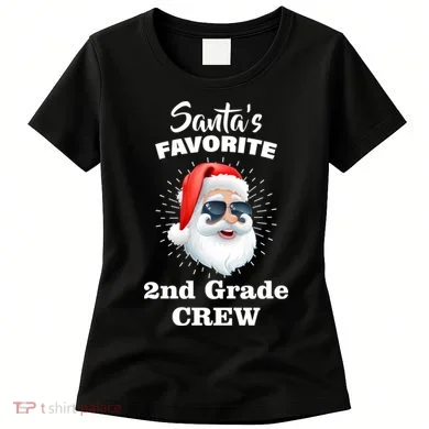 Santa's Favorite Second Grade Crew Christmas Women's T-Shirt