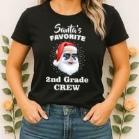 Santa's Favorite Second Grade Crew Christmas Women's T-Shirt thumb 2