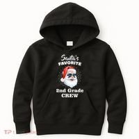 Santa's Favorite Second Grade Crew Christmas Kids Hoodie thumb 0