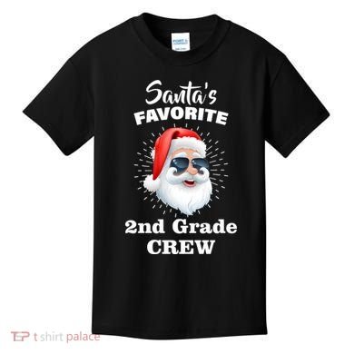Santa's Favorite Second Grade Crew Christmas Kids T-Shirt