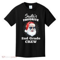 Santa's Favorite Second Grade Crew Christmas Kids T-Shirt thumb 0