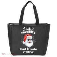Santa's Favorite Second Grade Crew Christmas Tote Bag thumb 0