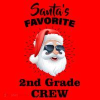 Santa's Favorite Second Grade Crew Christmas Santa Hat thumb 1