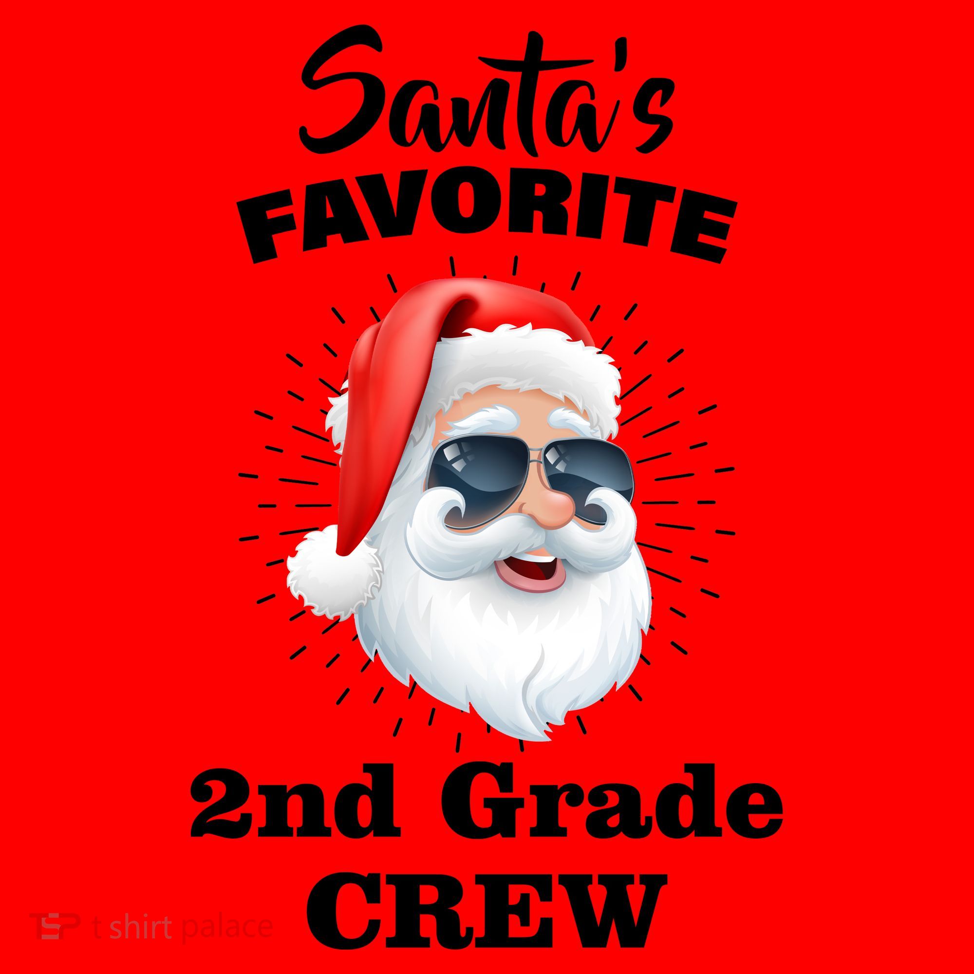 Santa's Favorite Second Grade Crew Christmas Santa Hat