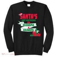 Santa's Got Nothing On Grandma And Grandpa Christmas Sweatshirt thumb 0