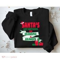 Santa's Got Nothing On Grandma And Grandpa Christmas Sweatshirt thumb 2