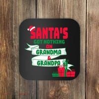 Santa's Got Nothing On Grandma And Grandpa Christmas Coaster thumb 0