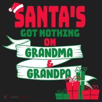 Santa's Got Nothing On Grandma And Grandpa Christmas Hat thumb 2