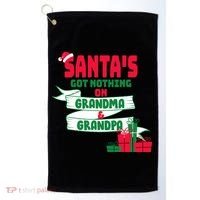 Santa's Got Nothing On Grandma And Grandpa Christmas Golf Towel thumb 0