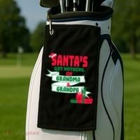 Santa's Got Nothing On Grandma And Grandpa Christmas Golf Towel thumb 2