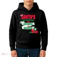 Santa's Got Nothing On Grandma And Grandpa Christmas Kids Hoodie thumb 4