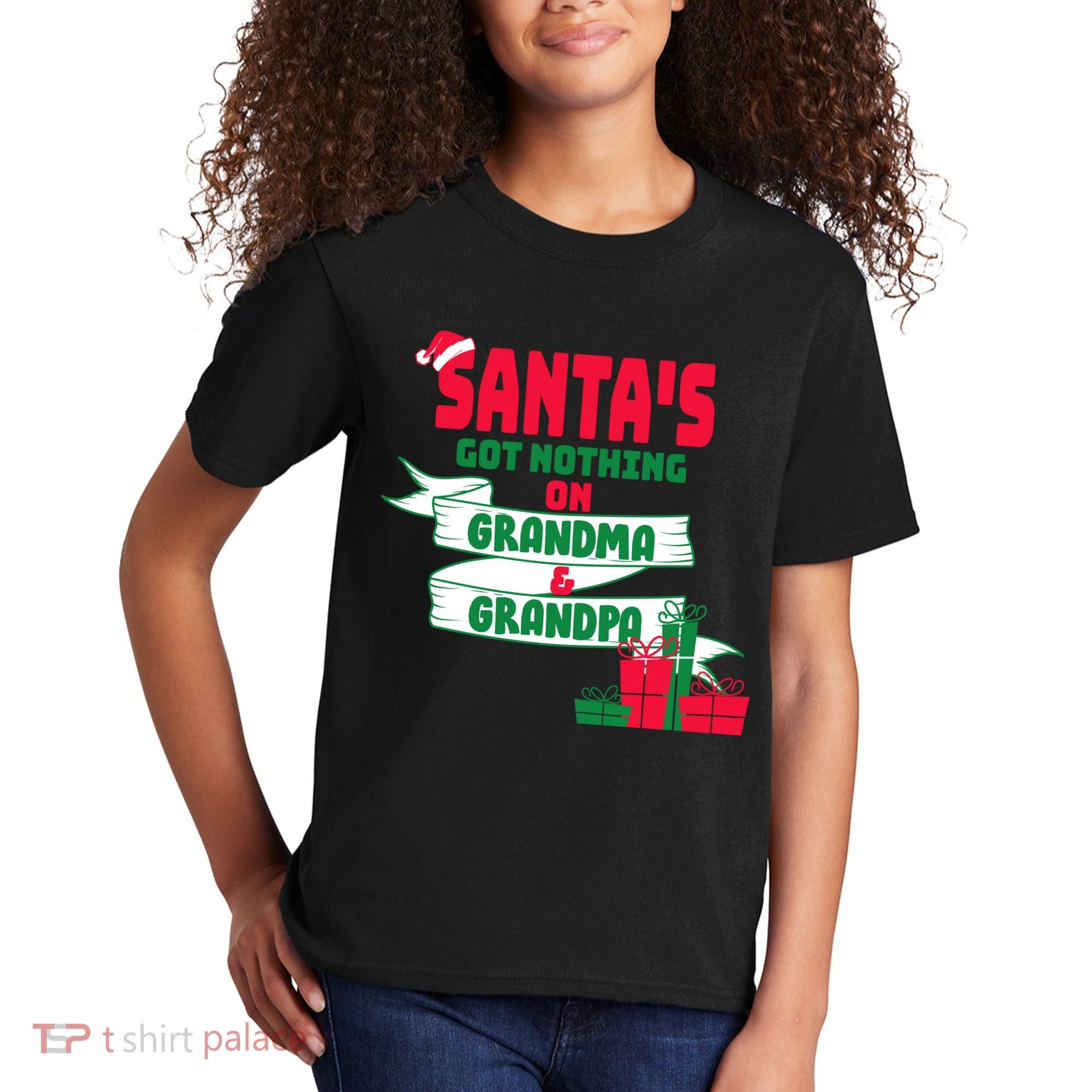 Santa's Got Nothing On Grandma And Grandpa Christmas Kids T-Shirt