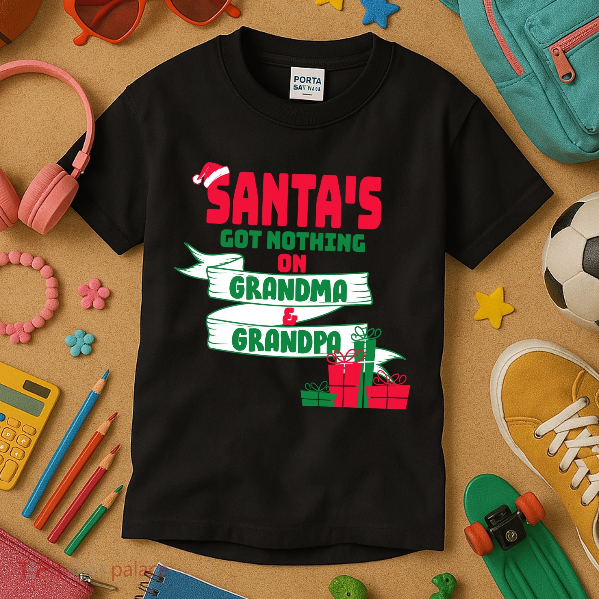 Santa's Got Nothing On Grandma And Grandpa Christmas Kids T-Shirt