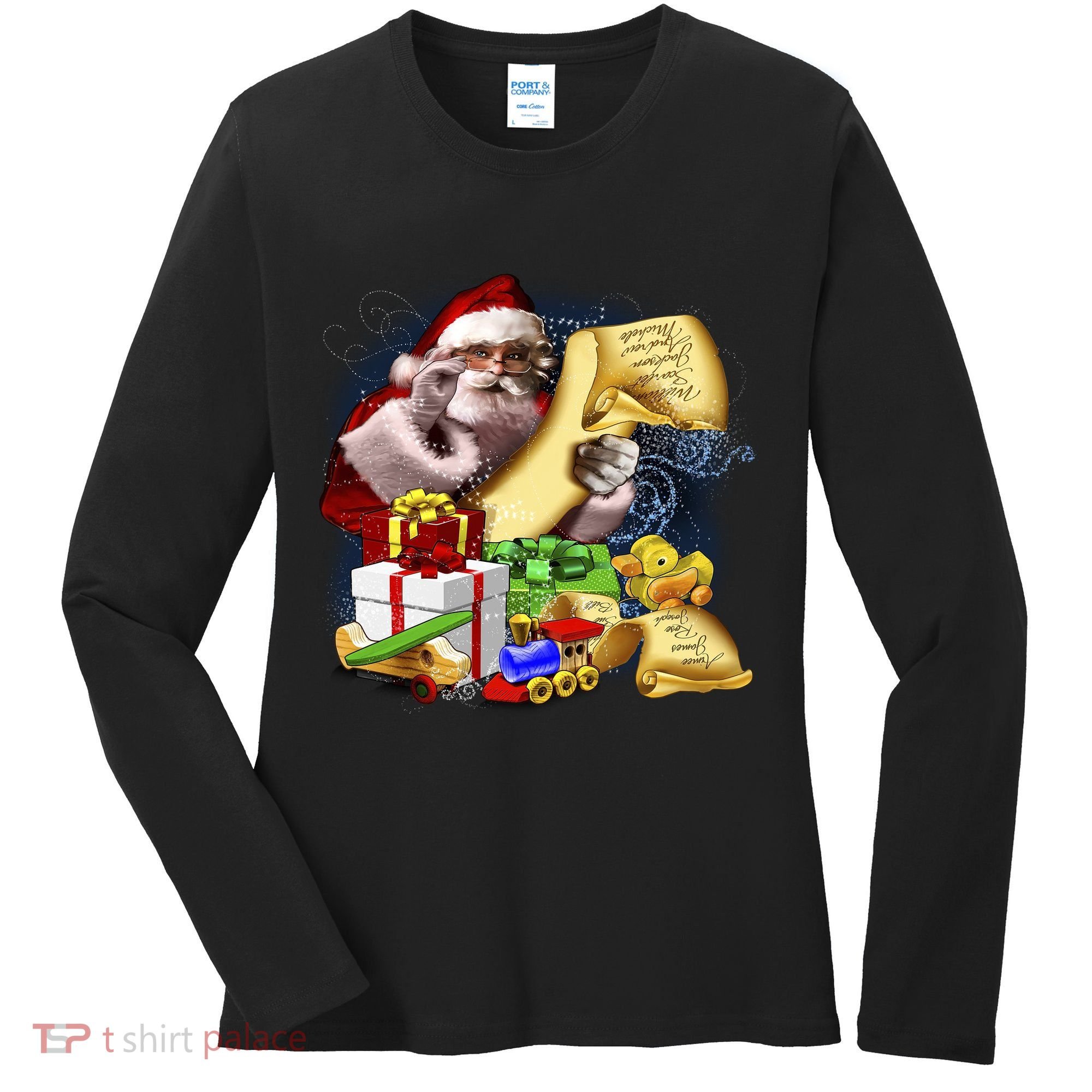 Santa's Making a List Women's Long Sleeve Shirt