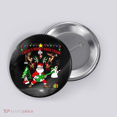 Santa's Merry Christmas Rock Tour Button