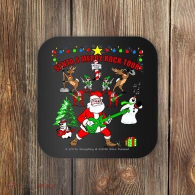 Santa's Merry Christmas Rock Tour Coaster