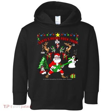 Santa's Merry Christmas Rock Tour Toddler Hoodie
