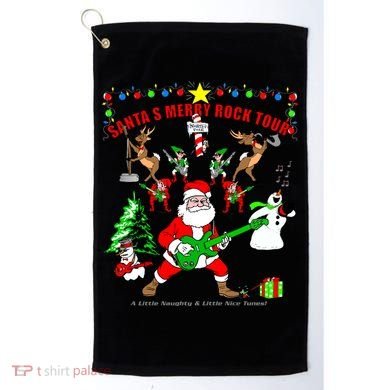 Santa's Merry Christmas Rock Tour Golf Towel