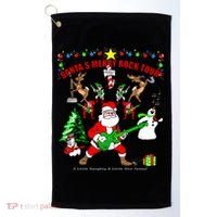Santa's Merry Christmas Rock Tour Golf Towel thumb 0