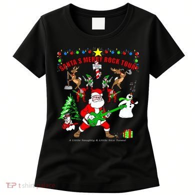 Santa's Merry Christmas Rock Tour Women's T-Shirt