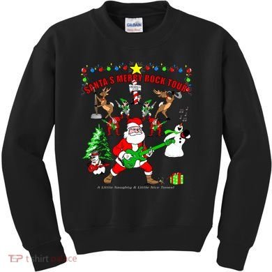 Santa's Merry Christmas Rock Tour Kids Sweatshirt
