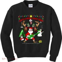 Santa's Merry Christmas Rock Tour Kids Sweatshirt thumb 0