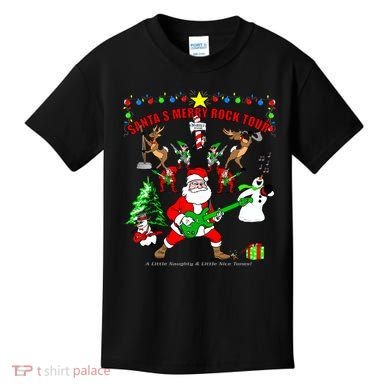 Santa's Merry Christmas Rock Tour Kids T-Shirt
