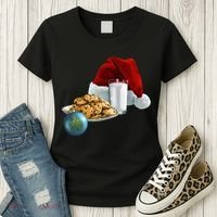 Santa's Milk & Cookies Women's T-Shirt thumb 3