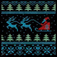 Santa's Retro Sleigh And Reindeer Ugly Christmas Sweater Coffee Mug thumb 5