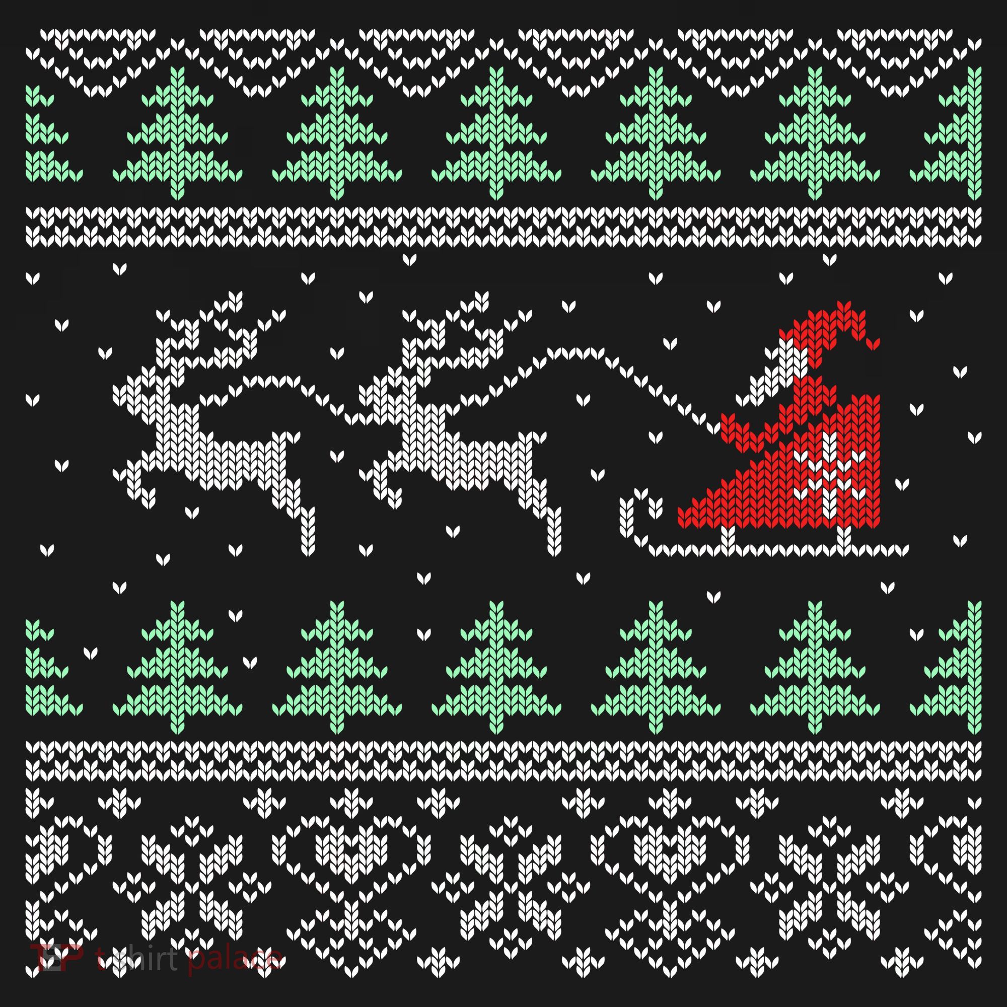 Santa's Retro Sleigh And Reindeer Ugly Christmas Sweater Ornament